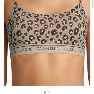 CK one cotton one cheetah print bralette